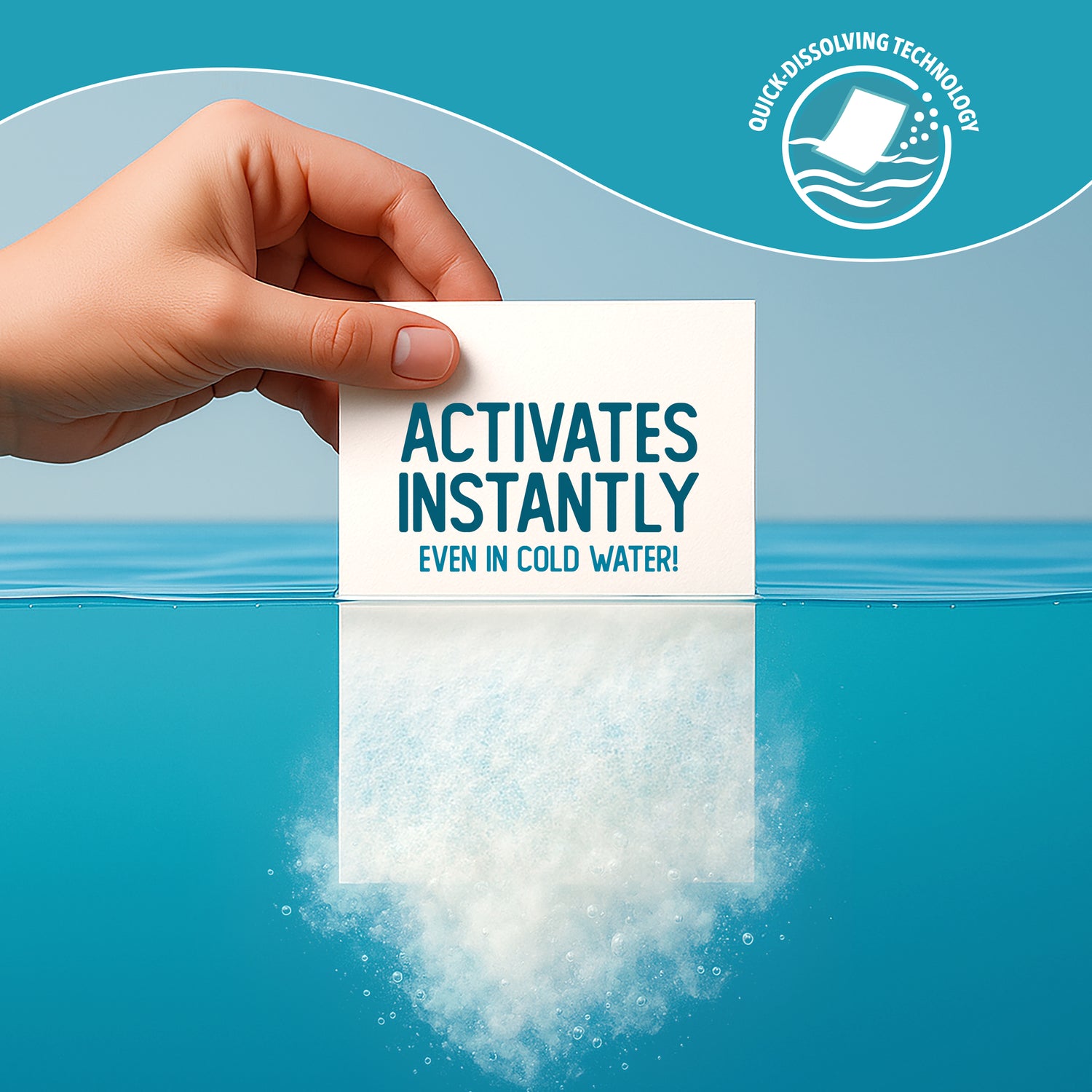 Quick dissolving laundry detergent sheet from Reef Sheets.